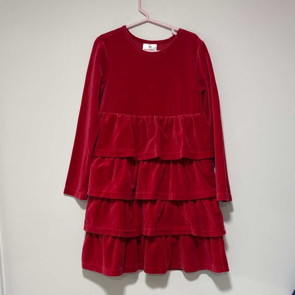 Hannah Anderson Elegant Red Velvet Kids Dress size 130